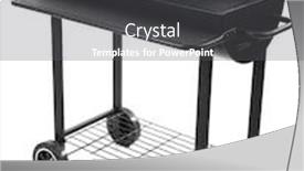  Presentation with grill - PPT theme with barbecue grill isolated on white background and a dark gray colored foreground