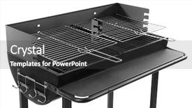  Presentation with grill - Cool new presentation with barbecue grill isolated on white backdrop and a dark gray colored foreground