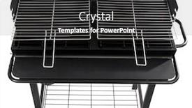  Presentation with grill - Presentation theme having barbecue-grill-isolated-on-white background and a dark gray colored foreground