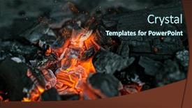  Presentation with charcoal - Presentation theme consisting of barbecue-grill-pit-with-glowing background and a wine colored foreground