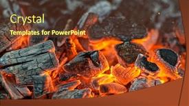  Presentation with charcoal briquettes - Cool new presentation with barbecue-grill-pit-with-glowing backdrop and a tawny brown colored foreground