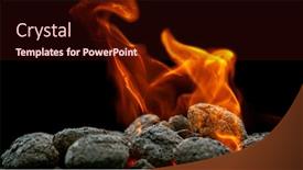  Presentation with charcoal briquettes - Audience pleasing PPT layouts consisting of barbecue-grill-pit-with-glowing backdrop and a wine colored foreground