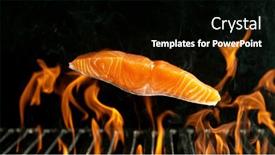  Presentation with barbecue - Presentation consisting of barbecue-grill-with-falling-raw background and a black colored foreground