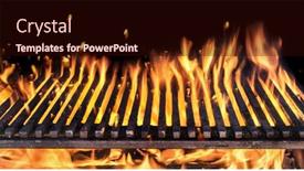  Presentation with flames - Slides featuring barbecue-grill-with-fire-flames background and a wine colored foreground