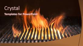  Presentation with flames - PPT theme featuring barbecue-grill-with-fire-flames background and a wine colored foreground