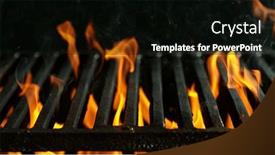  Presentation with flames - Slide deck featuring barbecue-grill-with-fire-flames background and a black colored foreground