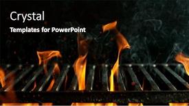 Presentation with flames - Presentation design enhanced with barbecue-grill-with-fire-flames background and a black colored foreground