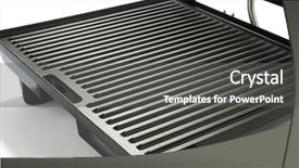 Presentation with electric shock brain - Amazing slide deck having barbecue grilling machine - close up of an electric backdrop and a dark gray colored foreground