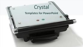  Presentation with music maker - Audience pleasing slides consisting of barbecue grilling machine - sandwich maker isolated backdrop and a sky blue colored foreground