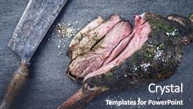  Presentation with barbecue - Theme consisting of barbecue haunch of venison background and a dark gray colored foreground