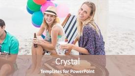  Presentation with bbq - Slide deck consisting of barbecue on the beach background and a coral colored foreground