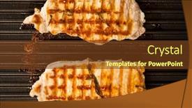  Presentation with steaks - Cool new PPT layouts with barbecue-party-delicious-pork-steaks backdrop and a tawny brown colored foreground