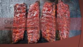  Presentation with barbecue ribs - Slides enhanced with barbecue-pork-spare-loin-ribs background and a tawny brown colored foreground