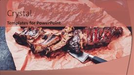  Presentation with barbecue ribs - Presentation enhanced with barbecue-pork-spare-loin-ribs background and a coral colored foreground