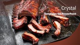  Presentation with ribs - PPT layouts having barbecue-pork-spare-ribs-st background and a tawny brown colored foreground