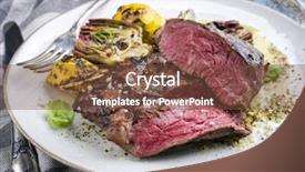  Presentation with barbecue - Amazing slide deck having barbecue prime rib steak backdrop and a tawny brown colored foreground