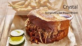  Presentation with okra - Presentation theme enhanced with barbecue pulled pork sandwich background and a coral colored foreground