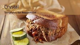  Presentation with okra - Cool new presentation with barbecue pulled pork sandwich backdrop and a gold colored foreground