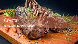  Presentation with barbecue - Colorful presentation design enhanced with barbecue-rack-of-lamb backdrop and a red colored foreground
