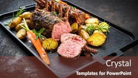  Presentation with barbecue - PPT theme with barbecue-rack-of-lamb background and a tawny brown colored foreground