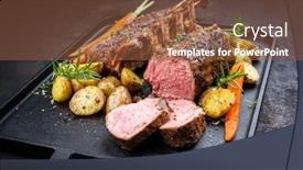  Presentation with barbecue - Amazing slide deck having barbecue-rack-of-lamb backdrop and a tawny brown colored foreground