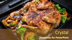  Presentation with barbecue - Beautiful PPT theme featuring barbecue-spatchcocked-chicken-al-mattone backdrop and a tawny brown colored foreground