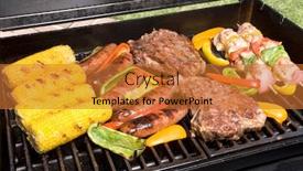  Presentation with corn cob - Beautiful theme featuring barbecue-spread-of-corn backdrop and a red colored foreground