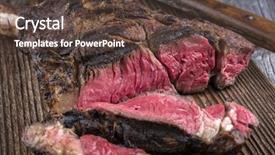  Presentation with cutting board - Colorful slide deck enhanced with barbecue tomahawk steak on cutting backdrop and a  colored foreground