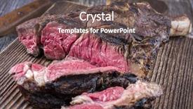  Presentation with barbecue boat - Slides having barbecue tomahawk steak on old background and a  colored foreground