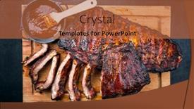  Presentation with barbecue ribs - PPT theme having barbecue-veal-spare-loin-ribs background and a red colored foreground
