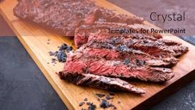  Presentation with wagyu - Theme enhanced with barbecue-wagyu-bavette-beef-steak background and a  colored foreground