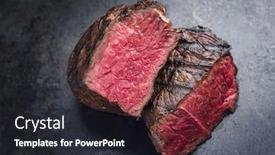  Presentation with wagyu - Presentation theme having barbecue-wagyu-point-steak background and a dark gray colored foreground