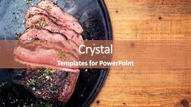  Presentation with roast beef - Slides featuring barbecue wagyu roast beef sliced background and a coral colored foreground