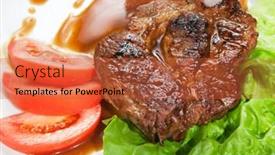  Presentation with barbecue - PPT theme having barbecue-with-sauce-and-vegetables background and a red colored foreground