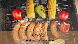  Presentation with barbecue - Presentation theme featuring barbecue background and a coral colored foreground