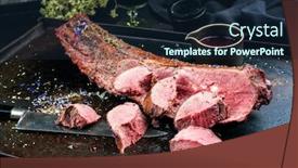  Presentation with tenderloin - Amazing slide deck having barbecued-dry-aged-venison-tenderloin backdrop and a wine colored foreground