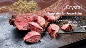  Presentation with tenderloin - Audience pleasing presentation theme consisting of barbecued-dry-aged-venison-tenderloin backdrop and a red colored foreground