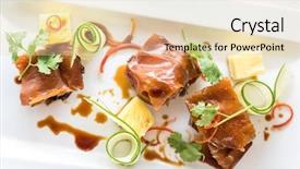  Presentation with hong kong stock market - Beautiful presentation featuring barbecued suckling pig hong kong backdrop and a lemonade colored foreground