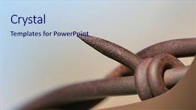  Presentation with abstract - Audience pleasing slide set consisting of barbed wire - abstract macro shallow backdrop and a sky blue colored foreground