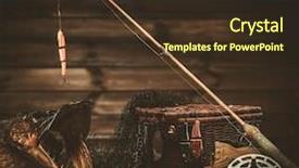  Presentation with tools - Audience pleasing slide deck consisting of barbed wire - fishing tools and pike's head backdrop and a tawny brown colored foreground