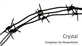  Presentation with iron - Amazing presentation theme having barbed wire - image of iron barbwire backdrop and a white colored foreground