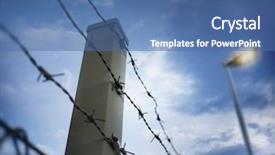  Presentation with sky - Amazing PPT layouts having barbed wire against evening sky backdrop and a ocean colored foreground