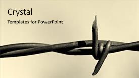  Presentation with barbed wire on the sky - Beautiful PPT layouts featuring barbed wire an abstract macro backdrop and a lemonade colored foreground