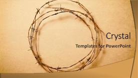  Presentation with circle - Beautiful theme featuring barbed wire circle isolated backdrop and a coral colored foreground