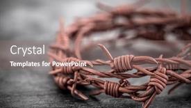  Presentation with crown thorns - Cool new slide deck with barbed-wire-crown-of-thorns backdrop and a coral colored foreground