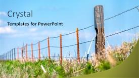  Presentation with focus - Amazing presentation theme having barbed-wire-fence-with-selective backdrop and a arctic colored foreground