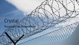  Presentation with barbed wire fence prison concept - PPT theme having flag on background - japan background and a soft green colored foreground
