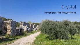  Presentation with france - Presentation design enhanced with barbegal-aqueduct-aqueduc-romain-de background and a  colored foreground