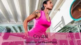  Presentation with barbell - Theme consisting of barbell bent over row supine background and a coral colored foreground