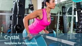  Presentation with barbell - Audience pleasing slides consisting of barbell bent over row supine backdrop and a ocean colored foreground